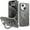 Grey, variant on Case for iPhone 15 Pro with Invisible Magnetic O-Stand, iPhone 15 Pro Phone Case 6.1" with Big Ring Holder [Compatible with Magsafe & Raised Bezels & Metal Buttons], Translucent