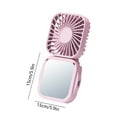 thumbnail image 3 of Qocolhg Small Desktop Fan with Makeup Mirror, Portable Handheld Fan, 3 Wind Speed Rechargeable Mini Personal Fans, Lightweight Hanging Neck Fan, Travel Essentials Gifts for Women Girls Pink, 3 of 6