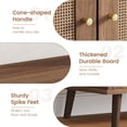 thumbnail image 7 of MELLCOM Buffet Cabinet, Kitchen Storage Cabinet, Sideboard Buffet Cabinet with Storage, with Rattan Decorated Doors and Solid Wood Feet, Natural, 7 of 7