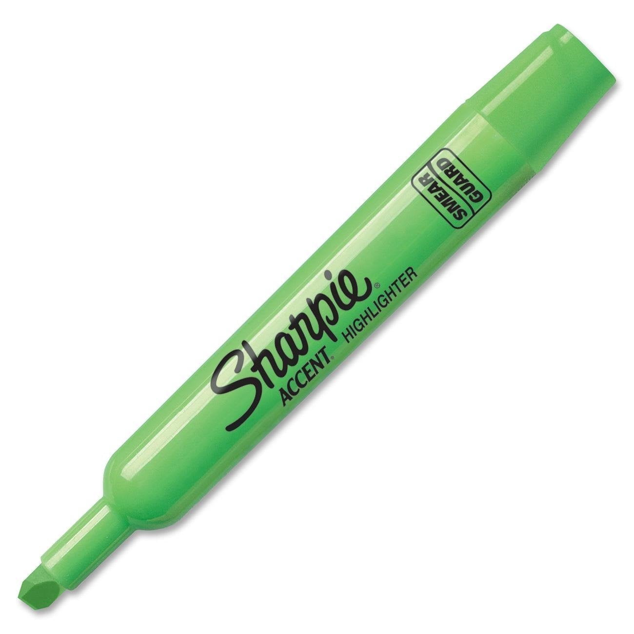 Sharpie Accent TankStyle Highlighter, Fluorescent Green, Case of 12
