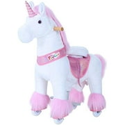PonyCycle Authentic Unicorn Ride on Toys for Girls (with Brake/ 31.1" Height/ U3 for Age 3-5) Pink Unicorn Kids Ride on Toys Plush Walking Unicorn Ux302