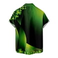 thumbnail image 4 of WREESH Men's Button Down Shirt Casual St. Patrick's Day Shamrocks Print with Pocket Turndown Short Sleeve Shirt Green, 4 of 5