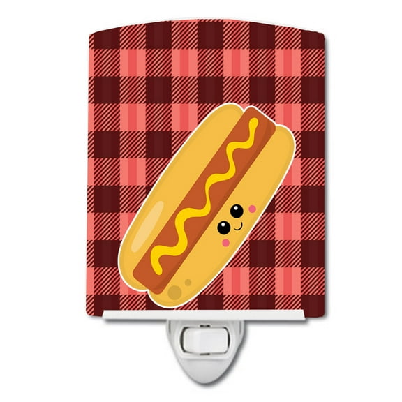 Caroline's Treasures BB7045CNL Hot Dog Face Ceramic Night Light, 6x4x3", multicolor