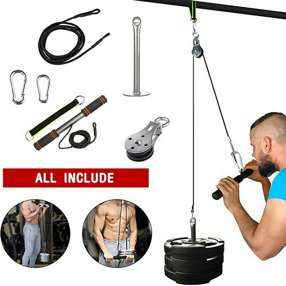 Straight Bar for Triceps Pull Down Back Biceps Curl Fitness LAT and Lift Pulley System,Home Gym Equipment Pulley Cable Machine Attachements for LAT Pulldown Machine with Loading Pin Shoulder