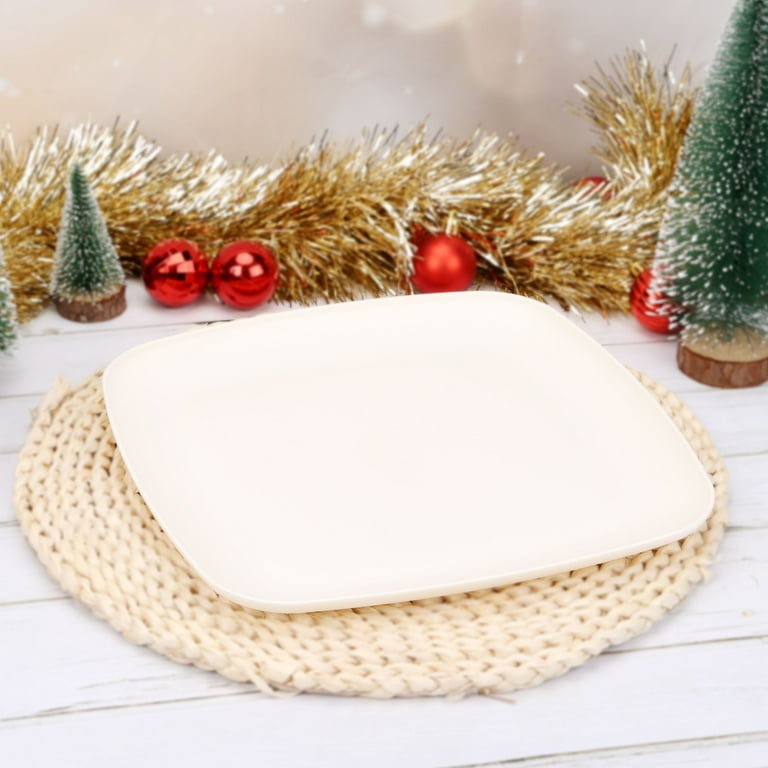 Christmas Dollar Tree Divided Plates Mainstays Cream Square