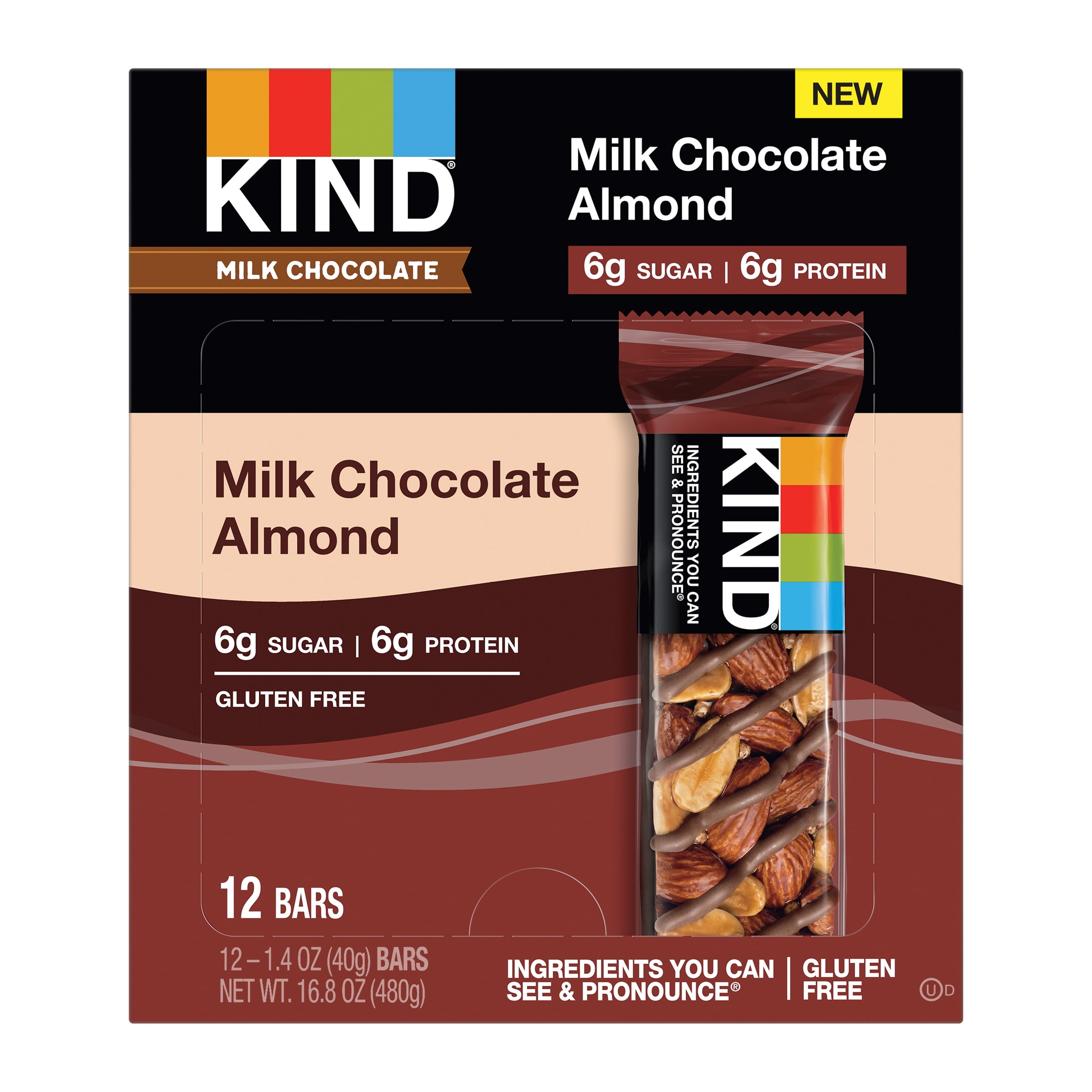 KIND Bars, Chocolate Series, Milk Chocolate Almond, 12 Bars