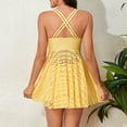 thumbnail image 5 of Arnsht Women Swimsuits Tummy Control One Piece Swimdress Solid Color Comfortable Breathable Bathing Suit 2025 Trendy Lace Fold Swim Dres Yellow L, 5 of 5