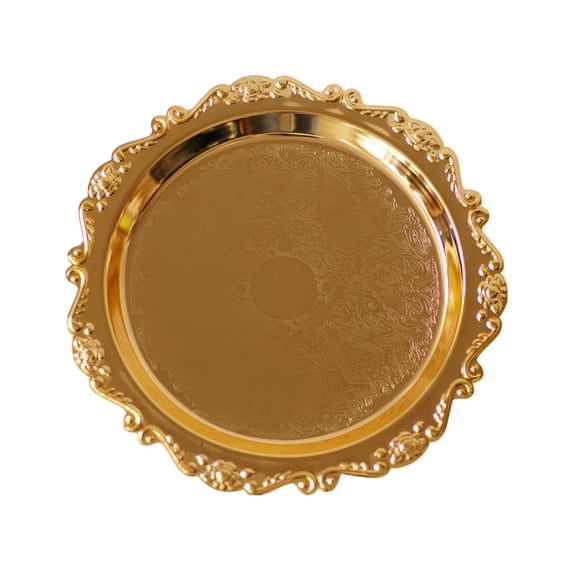 BPPEG Retro European Style Gold Trinket Tray Oval Gold Metal Small Serving Trays Towel Storage Dish Plate Tea Fruit Trays Jewelry Plate Decorative Storage Tray Jewelry Gold Trays for Decor