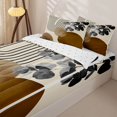 thumbnail image 3 of jejeloiu Moody Abstract Zipper Twin Comforter Sets with Fitted Sheet and 2 Pillowcases For Men Women,Monochrome Print Zipper Bedding Set,Brown Beige,Reversible,4-Piece, 3 of 7