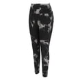 thumbnail image 3 of Leggings Tie Dye sin costuras, cintura alta, elásticos, negros, de secado rápido, suaves y transpirables, para yoga, para mujer, talla L, 3 of 14