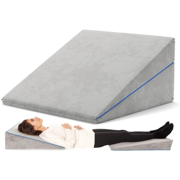 AllSett Health Bed Wedge Foam Pillow – 3 in 1 Support - Adjustable to 4.5, 7.5 & 12 Inches - Grey