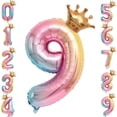 thumbnail image 3 of destyer Party Balloon with Gradient Color Birthday Party Decor Aluminum Foil Balloon 32 Inch, Number 9, 3 of 6