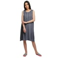 thumbnail image 2 of Moomaya Printed Sleeveless Nightdress For Ladies Button Placket Nightwear, 2 of 6