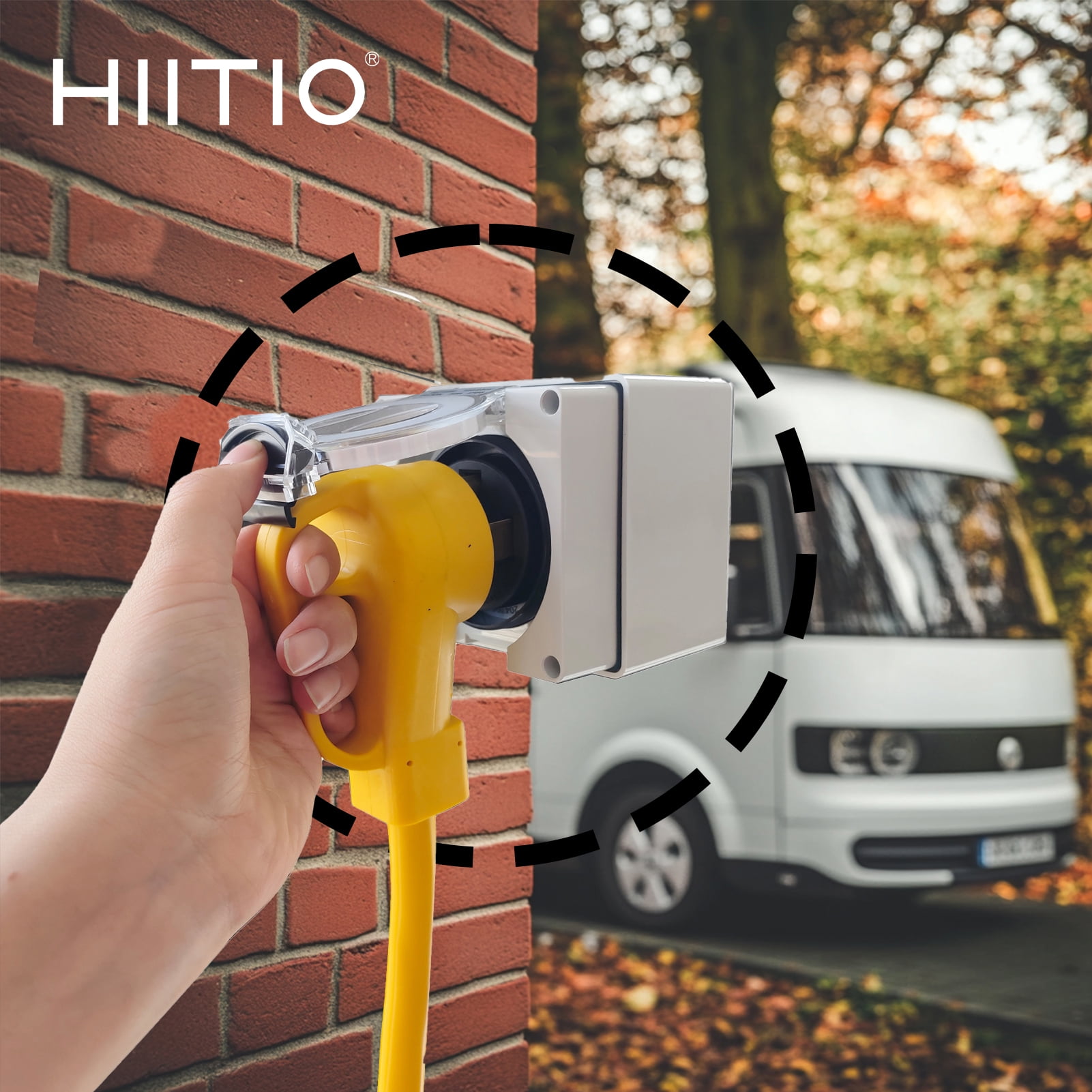 HIITlO 14-30R RV/EV Power Outlet Box. NEMA 14-30R Power OutletBox, 30Amps 125/250Volt Receptacle, Weatherproof Outdoor Electrical Power Box for Campers/Trailers - ETL Listed (14-30R)