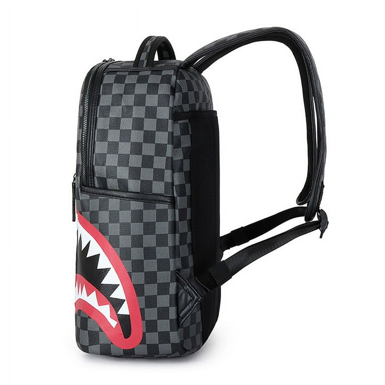 Bape Shark Backpack Men s and Women Fashion PU Leather Waterproof Backpack Laptop Backpack Short Travel Bag Casual Shark Backpack