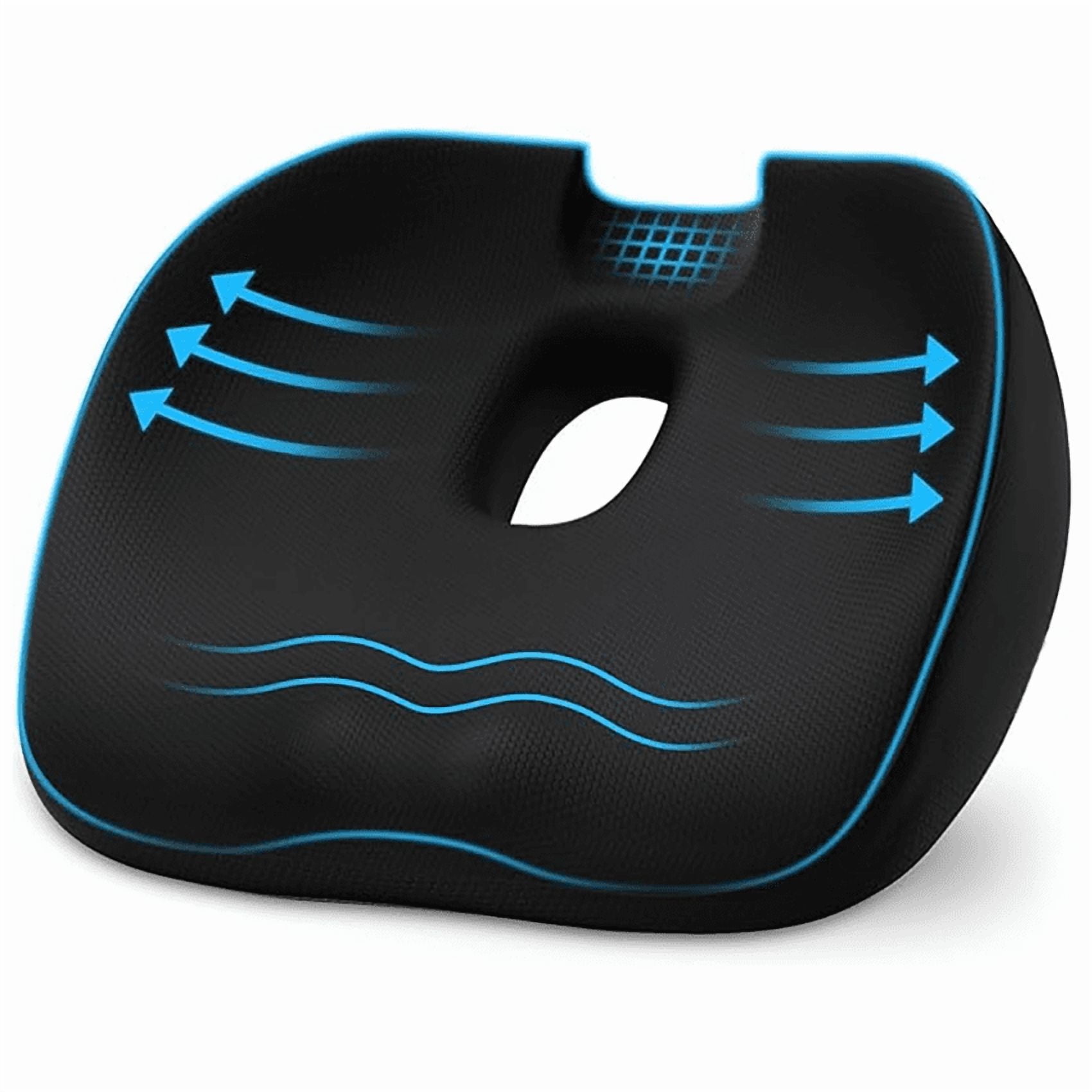 Donut Pillow Hemorrhoids Scientific Center Hole and Tailbone Cutout, Hemorrhoid & Postpartum Cushion for Men and Women, Helps Ease Discomfort from Tailbone, Sciatica,Hemorrhoids, Pregnancy(Black)