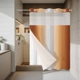thumbnail image 4 of Burnt Orange Grey Gradient No Hook Shower Curtain with Snap in Liner Minimalist Ombre Modern Art Waterproof Bathroom Shower Curtain with See Through Top Window for Bathtub 60" x 72", 4 of 9