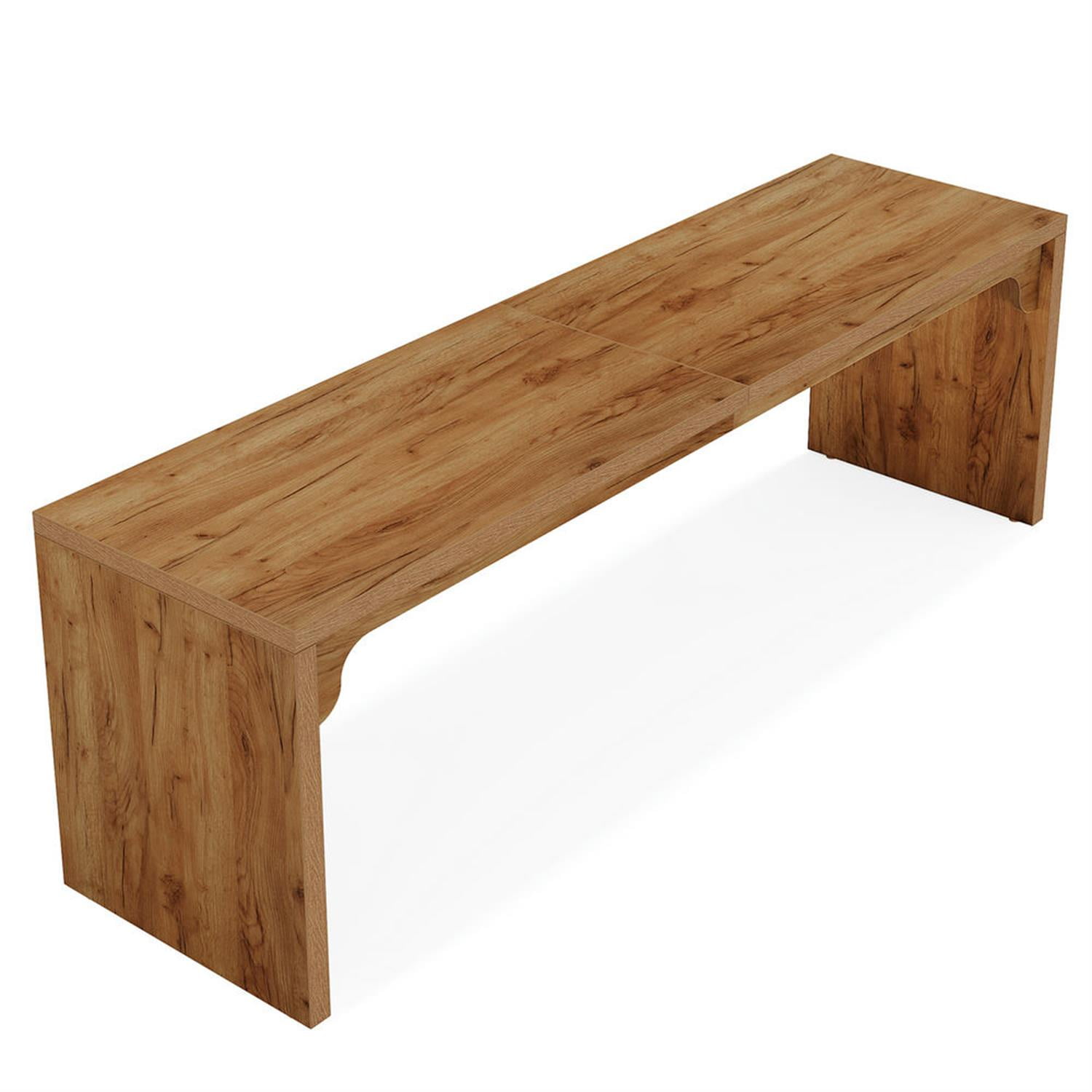 Demi Bonn 78" Wood Two Person Executive Computer Desk, Modern Duty Study Writing Gaming Table for Home Office, Brown