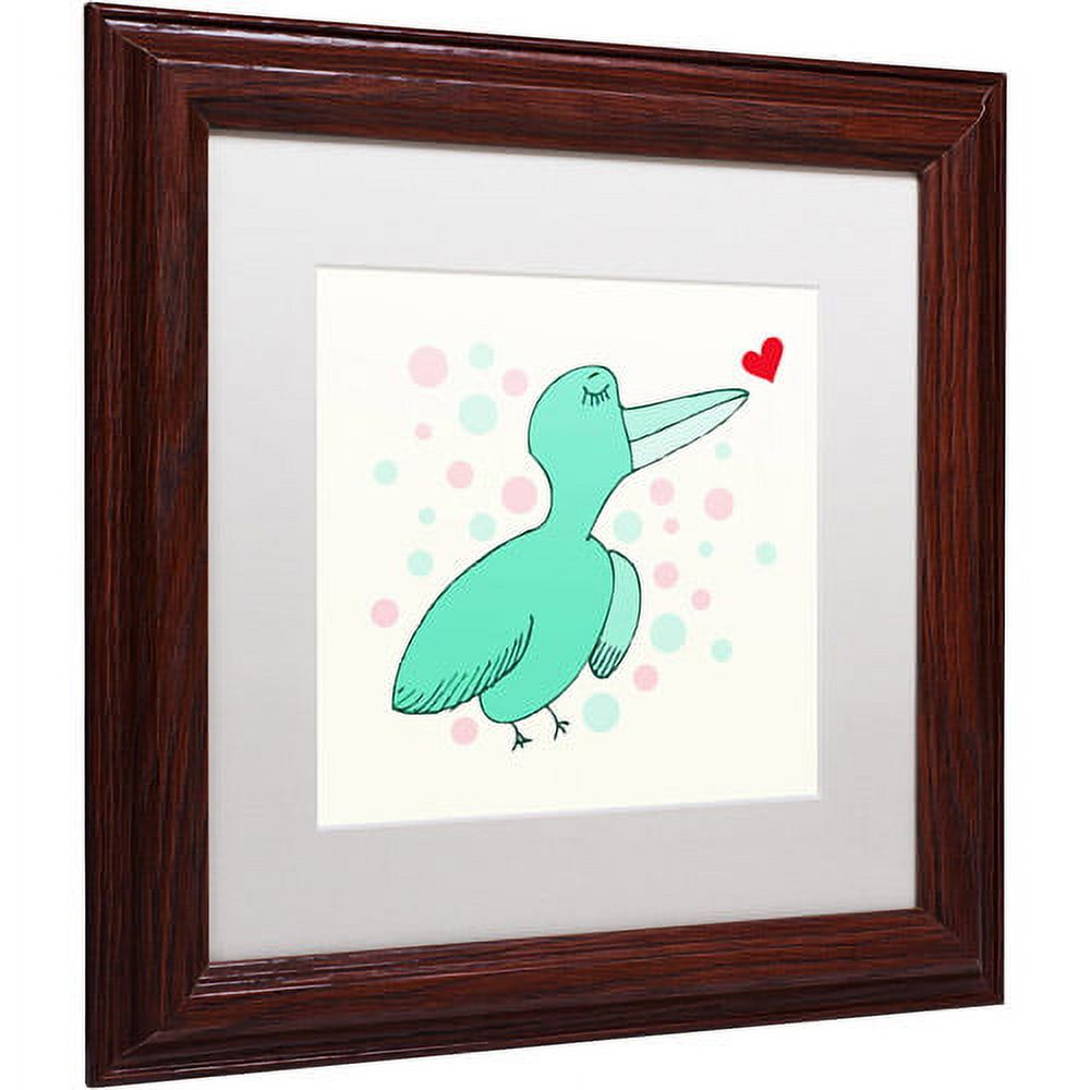 Trademark Fine Art "Dreamy Love Bird" Canvas Art by Carla Martell, White Matte, Wood Frame