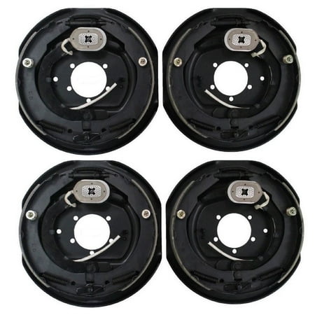 Four 12 in. x 2 in. Electric Brake Trailer Backing Plates (2 Left 2 Right) Four 12 in. x 2 in. Electric Brake Trailer Backing Plates (2 Left 2 Right)