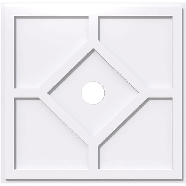 Ekena Millwork CMP40EY-05000 40 in. OD x 5 in. ID Square Embry Architectural Grade PVC Contemporary Ceiling Medallion