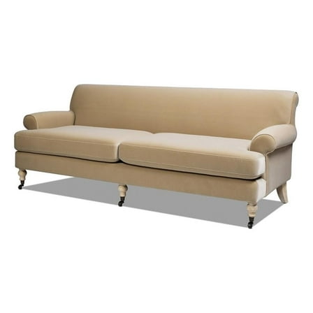 Pemberly Row 88" Two-Cushion Tightback Sofa Fawn Brown Performance Velvet