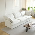thumbnail image 3 of Magic Home Sectional Modular Sofa,Modern Linen Fabric Couch Free Combination Sofa for Living Room,3-Seat Sofa,White, 3 of 11