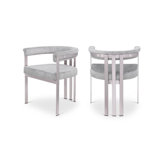 Meridian Furniture Marcello Grey Velvet Dining Chair (Set of 2)