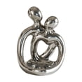thumbnail image 1 of Candelabro de cerámica Macarena con forma de pareja de enamorados abrazándose Plateado, 1 of 8