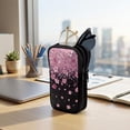 thumbnail image 7 of SEANATIVE Dual Compartment Eyeglasses Case Zipper Sunglasses Pouch Shockproof Lightweight Travel Eyewear Organizer Portable Glasses Pouch for Work Vacation Trips, Pink Cherry Blossom Black, 7 of 7