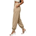 thumbnail image 5 of Lmnyox High Waist Pants for Women Comfy Loose Lightweight Pleated Trousers Trendy Dressy Pants with Pockets, 5 of 7