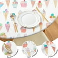 thumbnail image 4 of Dessert Food Pattern Tablecloth Colorful Ice Cream Sweet Treats Summer Theme Round Waterproof Table Cover with Elastic Edges, 4 of 7