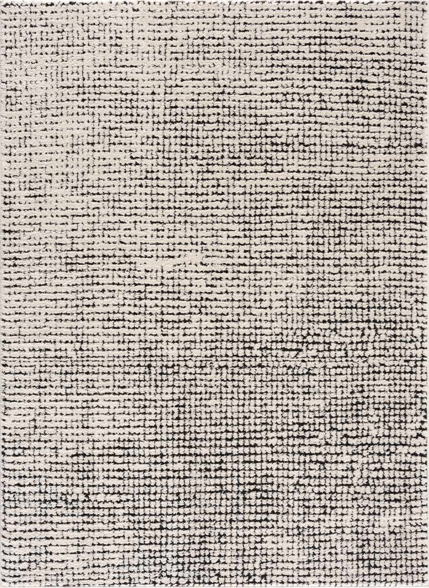 Hauteloom Keita Hallway, Kitchen Runner Rug - Modern Boho - Farmhouse Mosaic Carpet - High Pile - Cream, Black - 2'8" x 7'3"