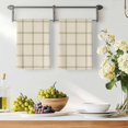 thumbnail image 3 of Beige Plaid Kitchen Towels Set of 1, Vintage Grid Stripe Minimalist Art Linen Absorbent Dish Towels for Kitchen, Microfiber Hand Towel, Quick Drying Tea Towel for Cleaning Decorative Dishcloths, 3 of 7