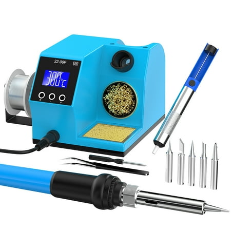 

OWSOO LCD Display Digital Soldering Station PID Fast Heating Control Soldering Station 60W High Power 180-480℃/365-896℉ Adjustable ℃ ℉ Unit Conversion Repairing Tool