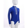 thumbnail image 4 of TSSOE Kids Boys Glittery Rhinestone Gymnastic Dance Leotard Long Sleeve Athletic Ballet Dance Skating Dancewear Blue 12, 4 of 7