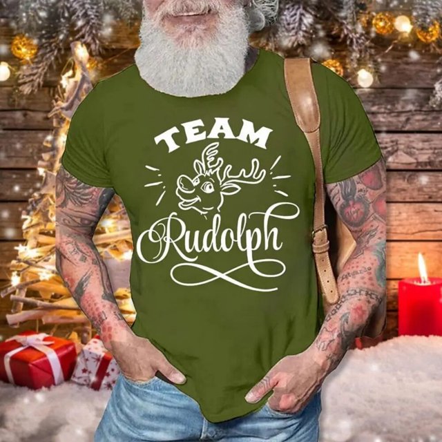 Camisetas Vintage para hombre, trajes navideños, ropa con gráfico de Papá Noel, ropa informal estilo Hip Hop con cuello redondo Extra grande para hombre, camisetas 2023