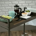 thumbnail image 4 of Sauder North Avenue Metal Framed Wood Serving and Bar Cart, Smoked Oak Finish, 4 of 8