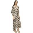 thumbnail image 3 of Bimba Women's Caftan Long Purple Maxi Boho Drawstring Waist Coverup Kaftan-14, 3 of 5