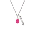 thumbnail image 2 of Delight Jewelry Hot Pink Easter Egg with Color Crystal Dots Silvertone Courage Strength Wisdom Honesty Bar Charm Necklace, 23", 2 of 4