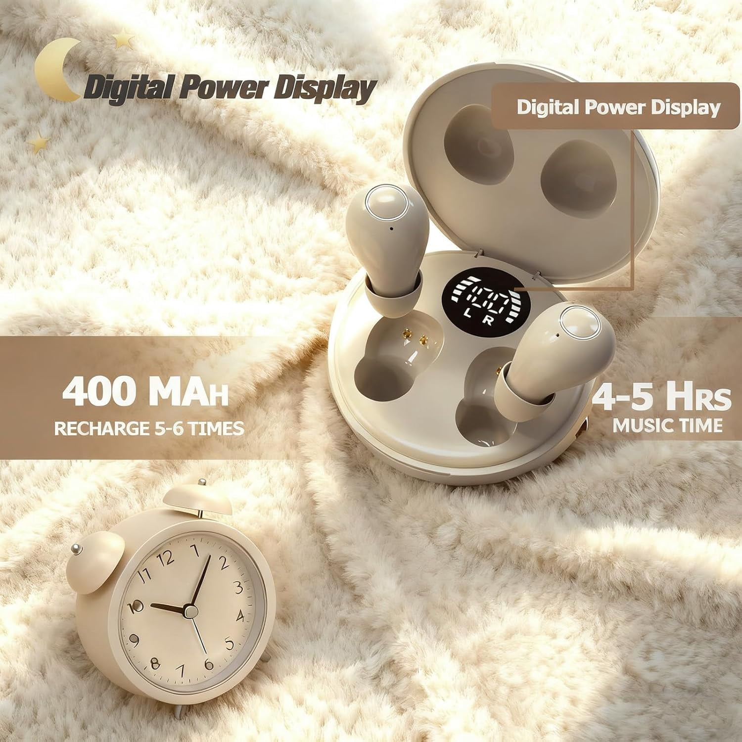 Tone Invisible Earbuds, Wireless Bluetooth Tiny Low Profile Headphones for Small Ears, Discreet Hidden Sleep Ear Buds for Work & Sleeping