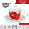 thumbnail image 4 of STP GOODS Sweet Pomegranate Porcelain Cup and Saucer Set 13.5 fl oz (400 ml) Service for 1 Kitchen Large Teacup Tea Cup Tea Cup with Matching Saucer, Red and White, 4 of 6