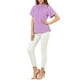 thumbnail image 2 of BLUSA CASUAL DE MANGA CORTA CON CUELLO VOLADO PARA MUJERES INSPIRE CHIC XL LILA CLARO, 2 of 5