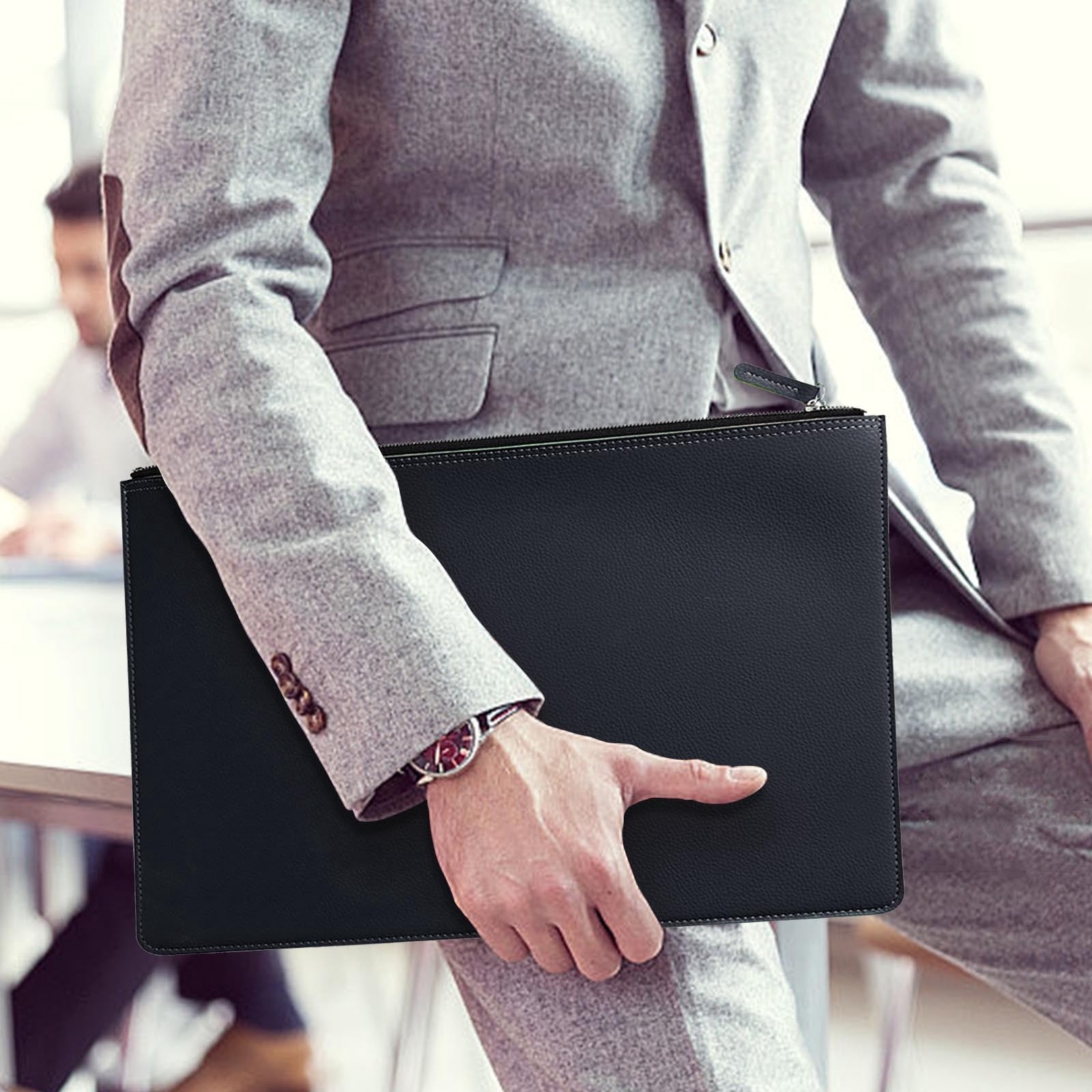 3 Set of Document Bag Leather High-end Feel For Men And Women Official Briefcase Storage Bag High-end Waterproof Policy Folder
