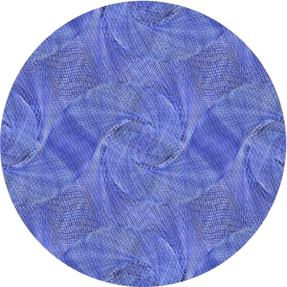 Ahgly Company Machine Washable Indoor Round Transitional Sky Blue Area Rugs, 4' Round
