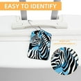 thumbnail image 3 of Zebra Square PU Leather Luggage Tags, 2 Pack, with Privacy Cover and Stainless Steel Ring - Suitable for Travel, Backpack, Handbag - Bag Tags, Handbag Tags, 3 of 7