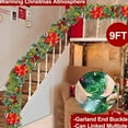 thumbnail image 6 of LanSuare 8.8FT Christmas Norfolk Pine Garland, Artificial Garlands with Red Berry Pinecone Boww, Faux Winter Garland for Table, Mantle, Fireplace, Xmas Decorations, 6 of 6
