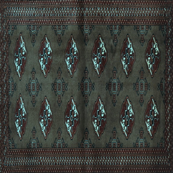 Ahgly Company Indoor Square Persian Light Blue Traditional Area Rugs, 4' Square