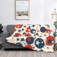 thumbnail image 5 of Horizontal Flannel Blanket Is Light Warm Soft Anti-Pilling Anti-Wrinkle Anti-Allergy And No Hair Loss For Bed And Sofa Camping Travel Independence Day Theme Star (2), 5 of 8