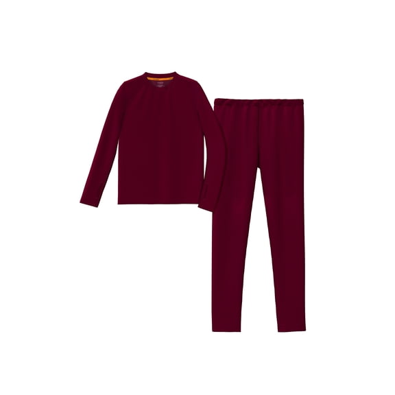 ClimateRight by Cuddl Duds Kids Unisex Warmer Thermal Guard Base Layer 2 PC Thermal set, Sizes XS-XL